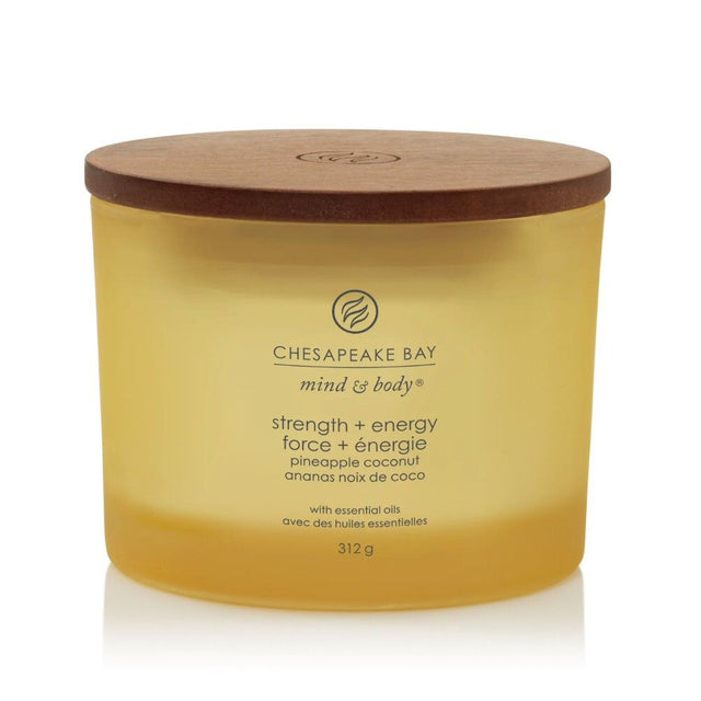 Chesapeake Bay 312g Strength & Energy 3 - Wick Jar Candle - Old Railway Line Garden Centre