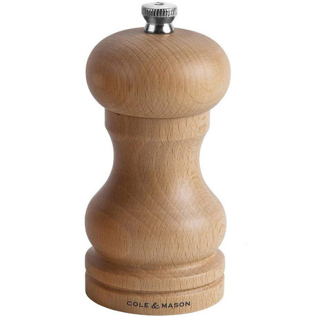 Cole & Mason 120mm Precision Beech Capstan Pepper Mill - Old Railway Line Garden Centre