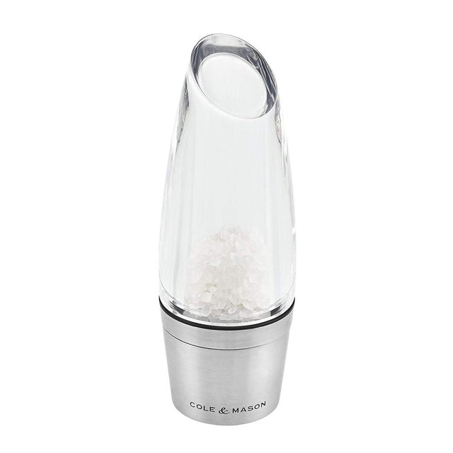 Cole & Mason 140mm Stainless Steel Stemless Salt Mill - Old Railway Line Garden Centre