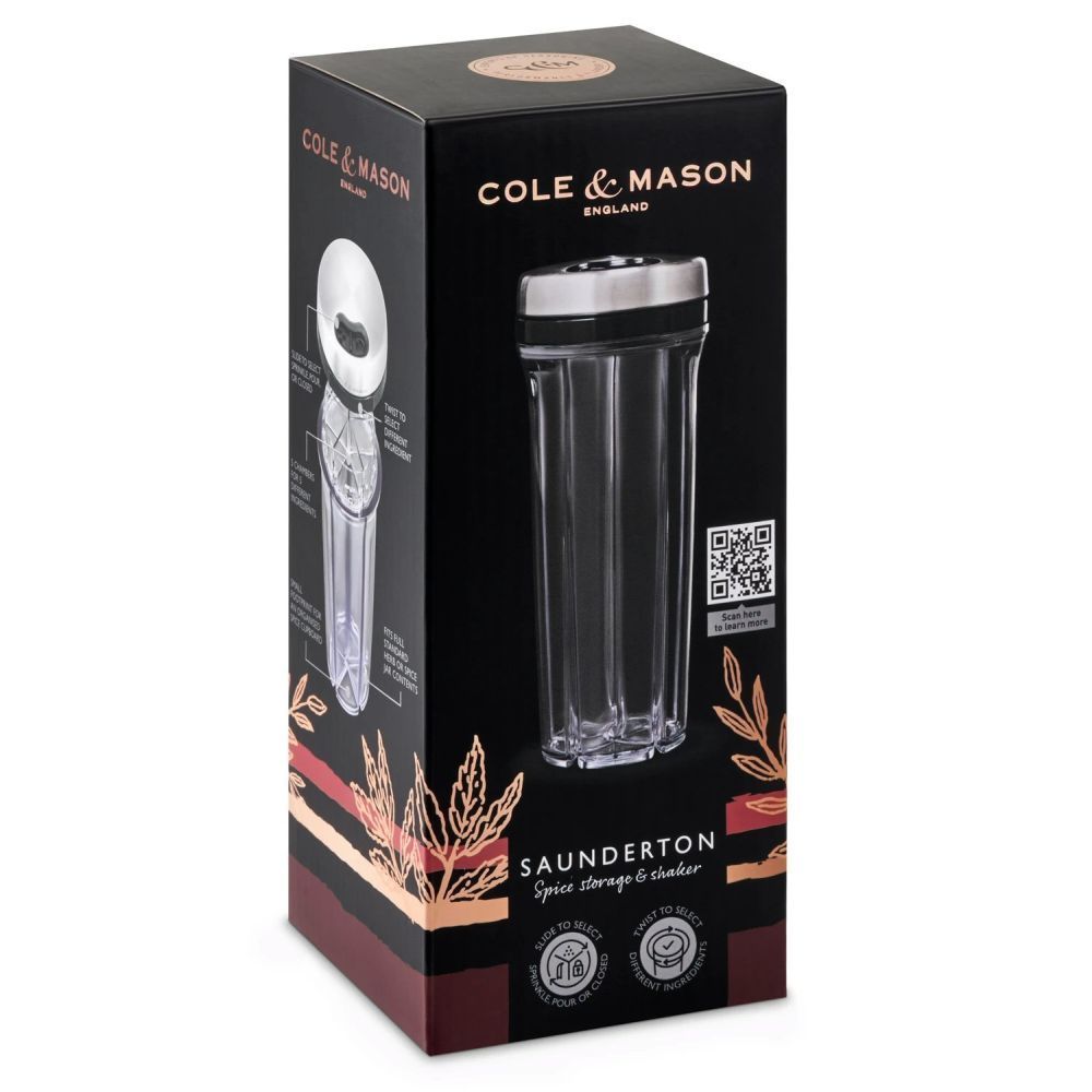 Cole & Mason 20cm Saunderton Herb & Spice Storage Shaker Unfilled - Old Railway Line Garden Centre