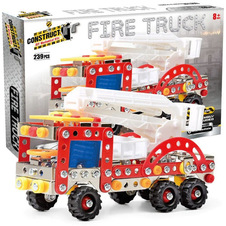 Construct It 239 Piece Original Fire Truck - Old Railway Line Garden Centre