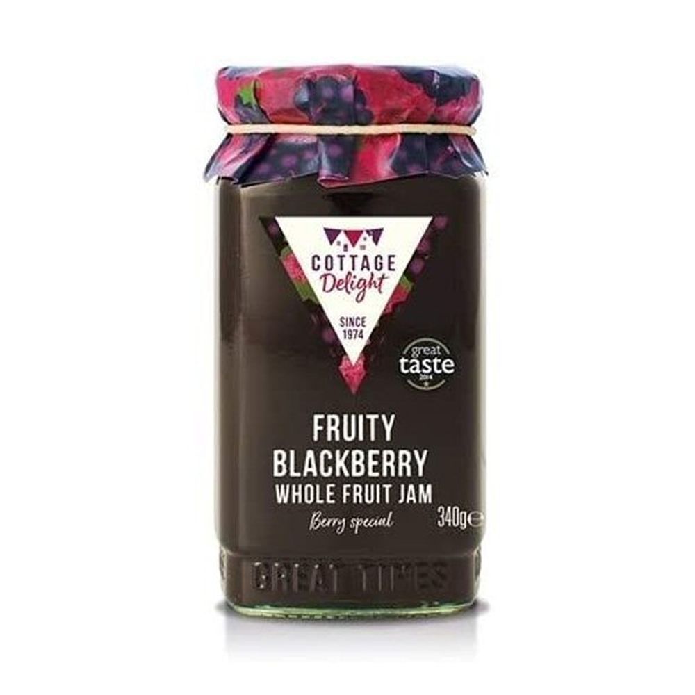Cottage Delight 340g Fruity Blackberry Whole Fruit Jam - Old Railway Line Garden Centre