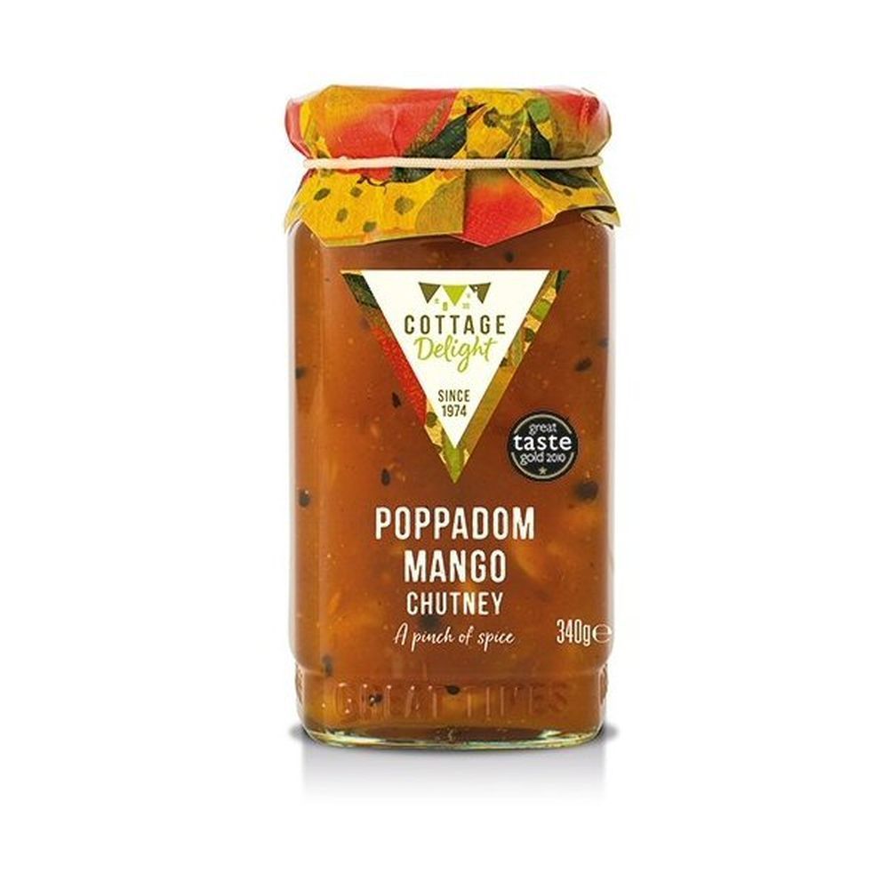 Cottage Delight 340g Poppadom Mango Chutney - Old Railway Line Garden Centre