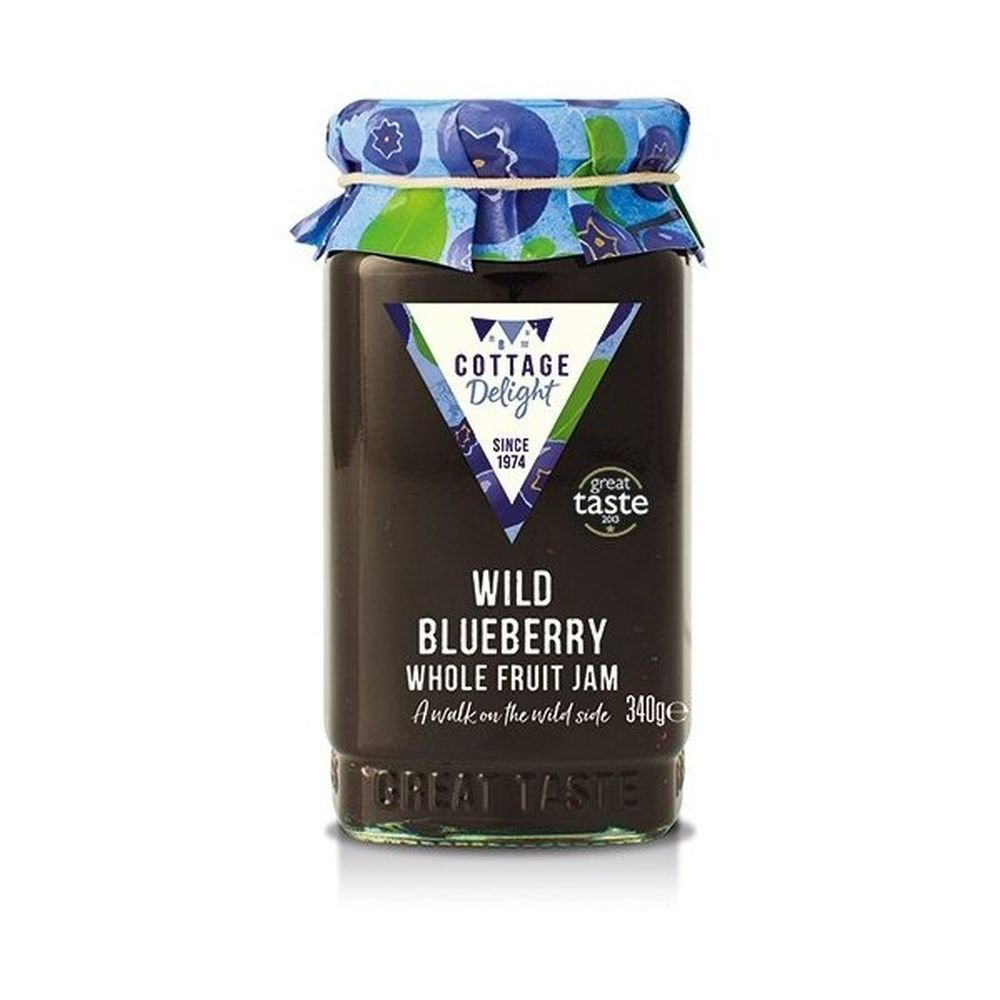 Cottage Delight 340g Wild Blueberry Whole Fruit Jam - Old Railway Line Garden Centre
