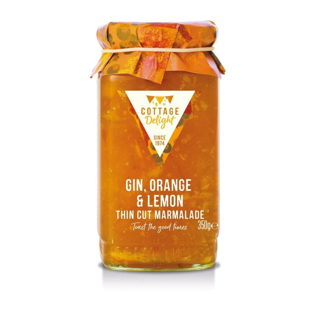 Cottage Delight 350g Gin Orange and Lemon Thin Cut Marmalade - Old Railway Line Garden Centre