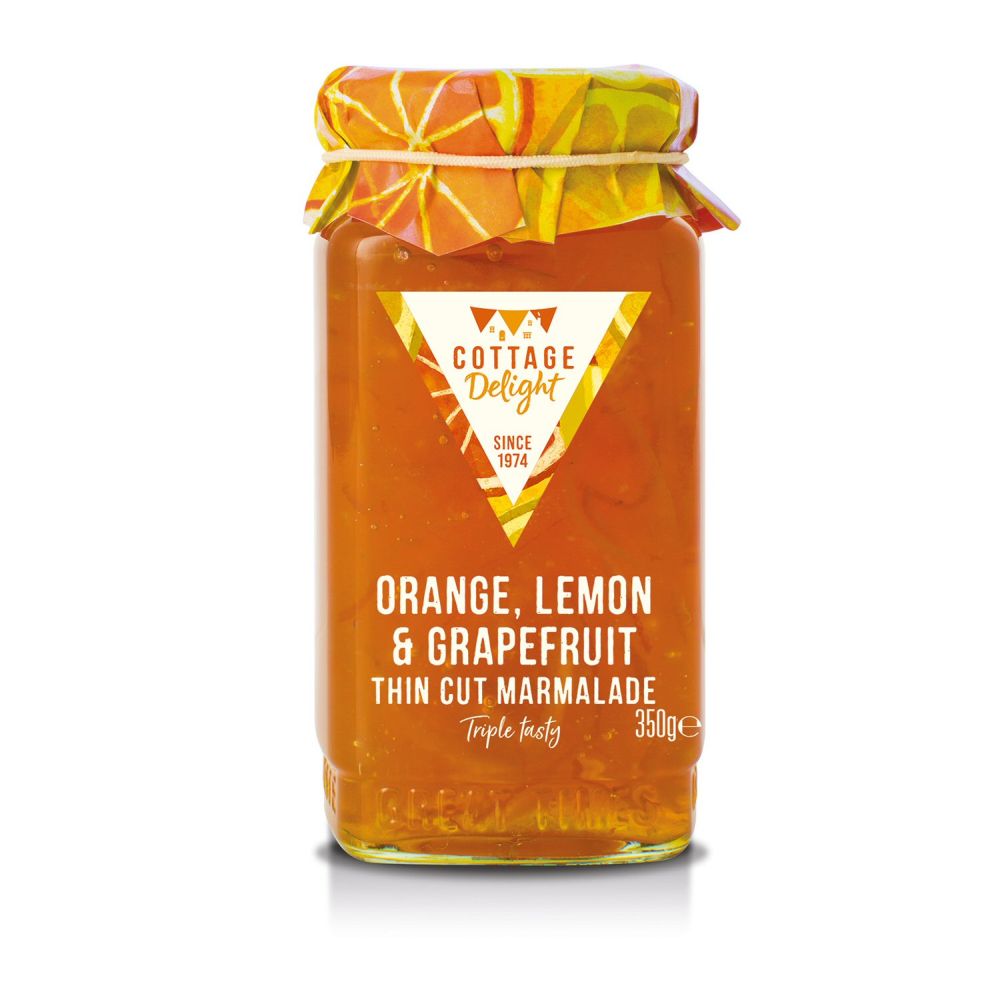 Cottage Delight 350g Orange, Lemon & Grapefruit Thin Cut Marmalade - Old Railway Line Garden Centre