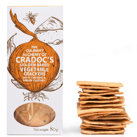 Cradoc's 80g Cheddar & Onion Chutney Crackers - Old Railway Line Garden Centre