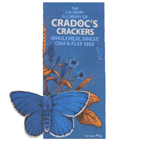 Cradoc's 80g Wholemeal Wheat, Chia & Flax Seed Crackers - Old Railway Line Garden Centre