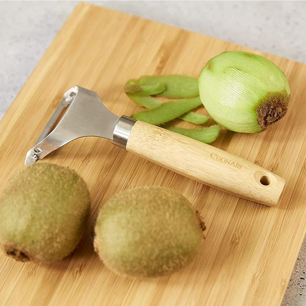 Culinare Naturals Sustainable Bamboo/Stainless Steel Serrated Peeler - Old Railway Line Garden Centre