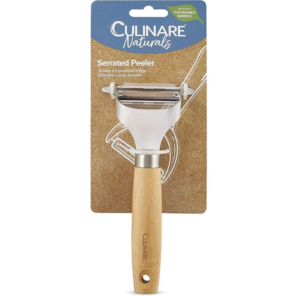 Culinare Naturals Sustainable Bamboo/Stainless Steel Serrated Peeler - Old Railway Line Garden Centre