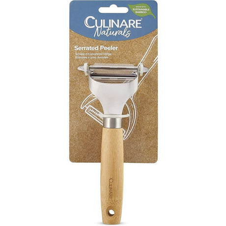 Culinare Naturals Sustainable Bamboo/Stainless Steel Serrated Peeler - Old Railway Line Garden Centre