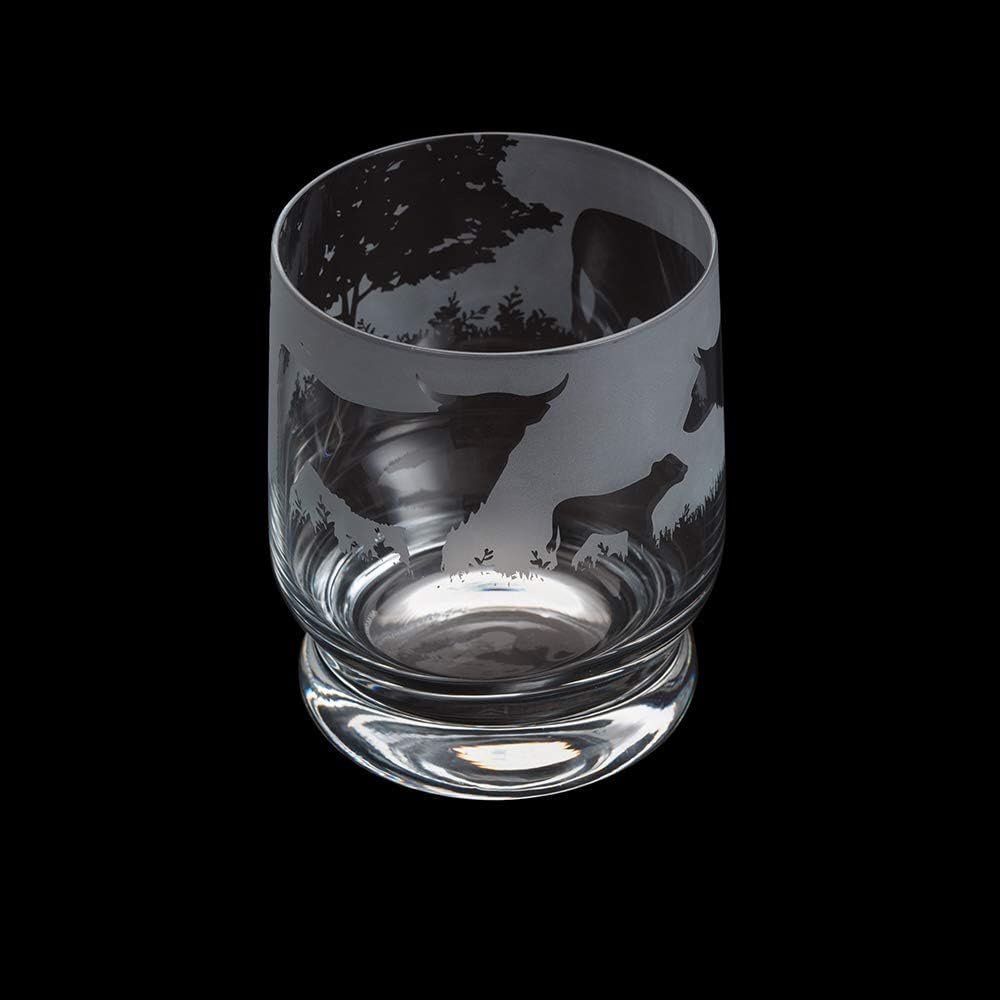 Dartington Crystal 10cm Highland Cattle Aspect Tumbler - Old Railway Line Garden Centre