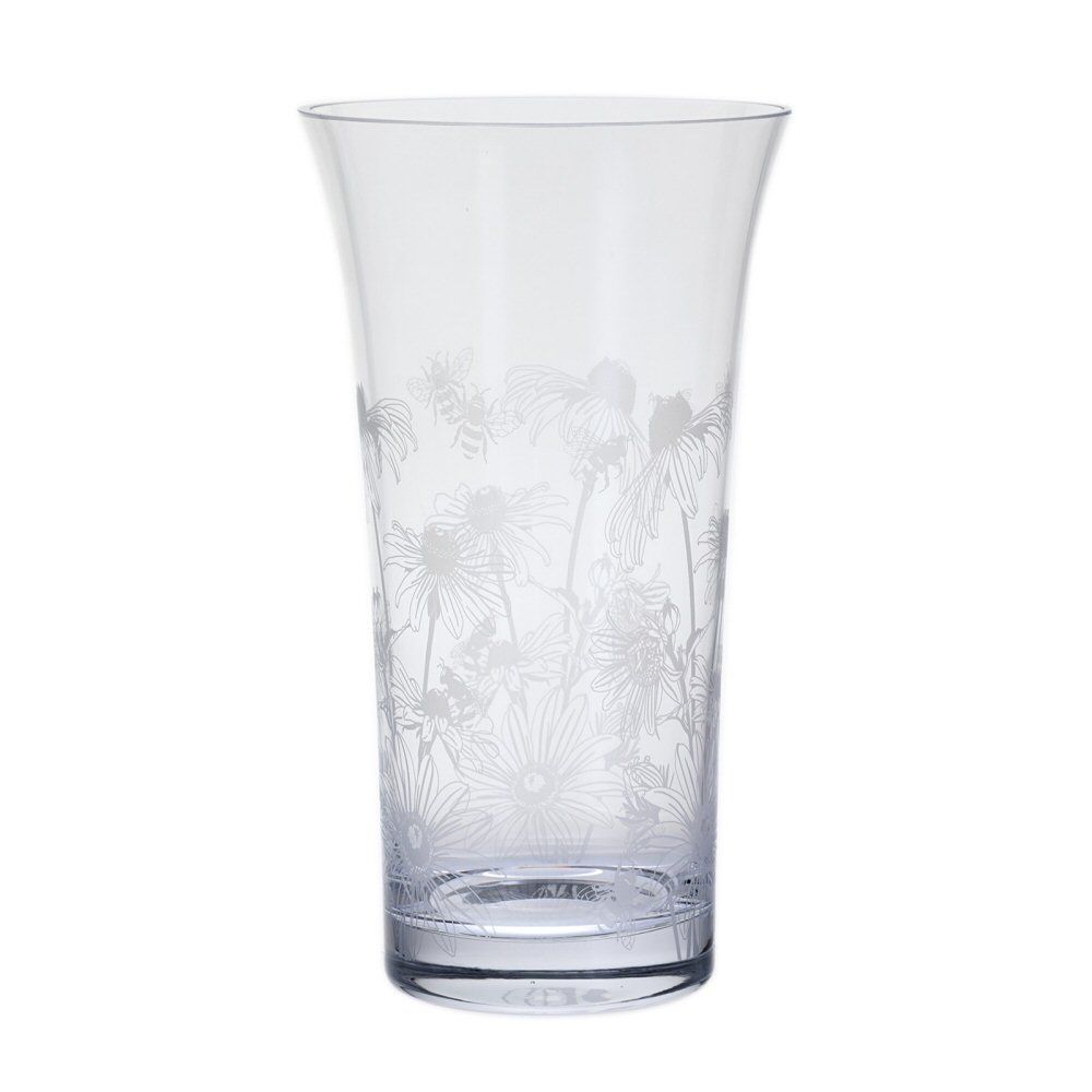 Dartington Crystal 29cm Bloom Bees & Rudbeckia Flared Vase - Old Railway Line Garden Centre