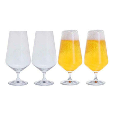 Dartington Crystal Cheers Set of 4 Stemmed Beer Glasses - Old Railway Line Garden Centre