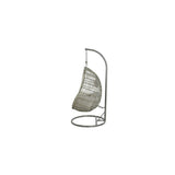 Decoris 195cm Iron Grey Wicker Corsica Hanging Garden Egg Chair - Old Railway Line Garden Centre