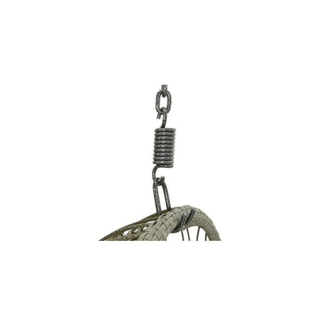 Decoris 195cm Iron Grey Wicker Corsica Hanging Garden Egg Chair - Old Railway Line Garden Centre