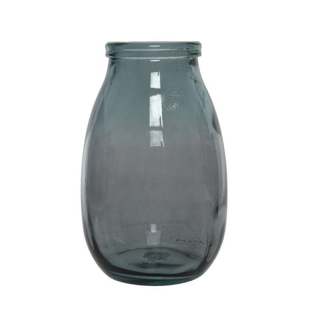 Decoris 28cm Grey Shiny Glass Vase - Old Railway Line Garden Centre