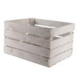 Decoris 50cm White Wooden Apple Crate - Old Railway Line Garden Centre