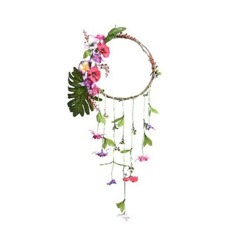Decoris 78cm Twig Wreath with Artificial Flowers - Old Railway Line Garden Centre