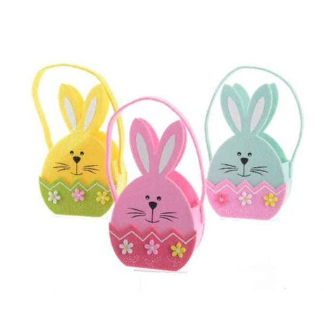 Decoris Felt Bunny Egg Basket (Choice of 3) - Old Railway Line Garden Centre