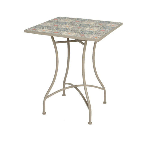 Decoris Mosaic Avignon Iron Outdoor Bistro Set - Cream