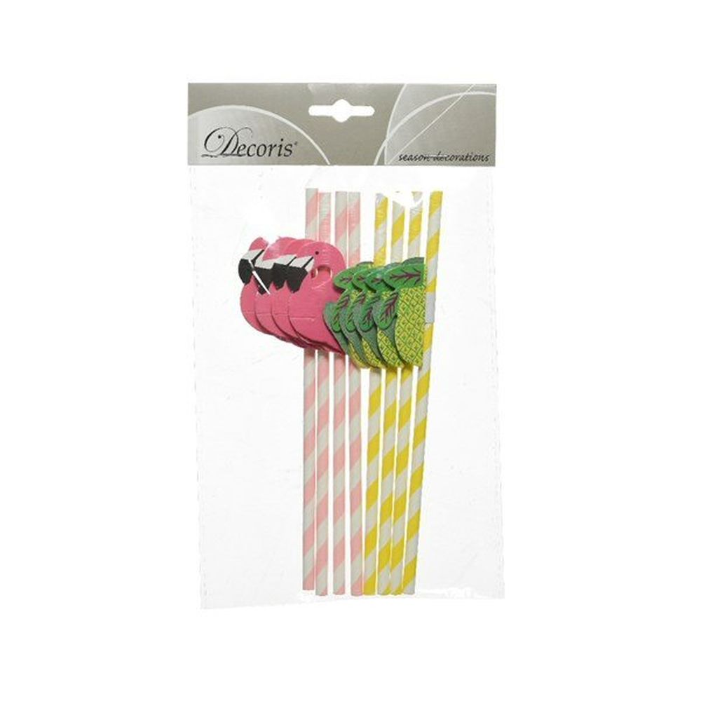 Decoris Pineapple and Flamingo Paper Straws - Old Railway Line Garden Centre