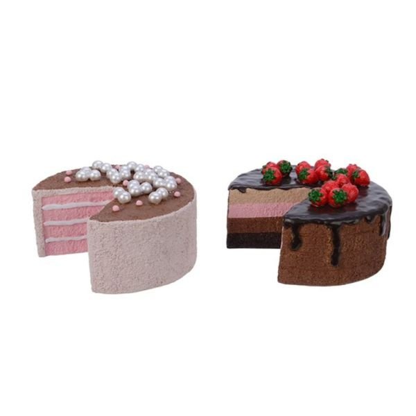 Decoris Poly Cake with Cut Out Slice (Choice of 2) - DISPLAY - Old Railway Line Garden Centre