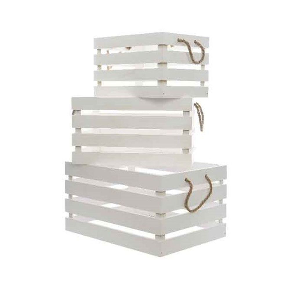 Decoris White 41cm Plywood Crate - Old Railway Line Garden Centre