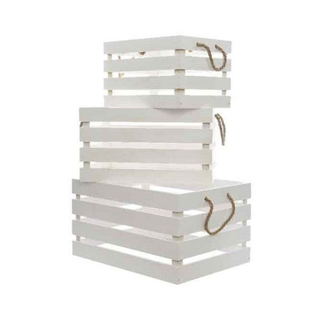 Decoris White 41cm Plywood Crate - Old Railway Line Garden Centre