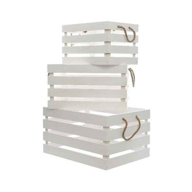 Decoris White 41cm Plywood Crate - Old Railway Line Garden Centre