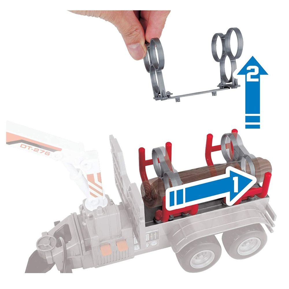 Dickie Massey Ferguson Tractor & Log Trailer Toy - Old Railway Line Garden Centre