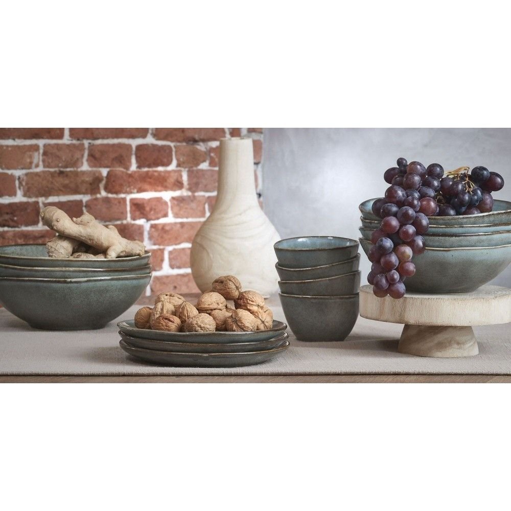 Edelman 20.5cm Green Tabo Ceramic Plate - Old Railway Line Garden Centre