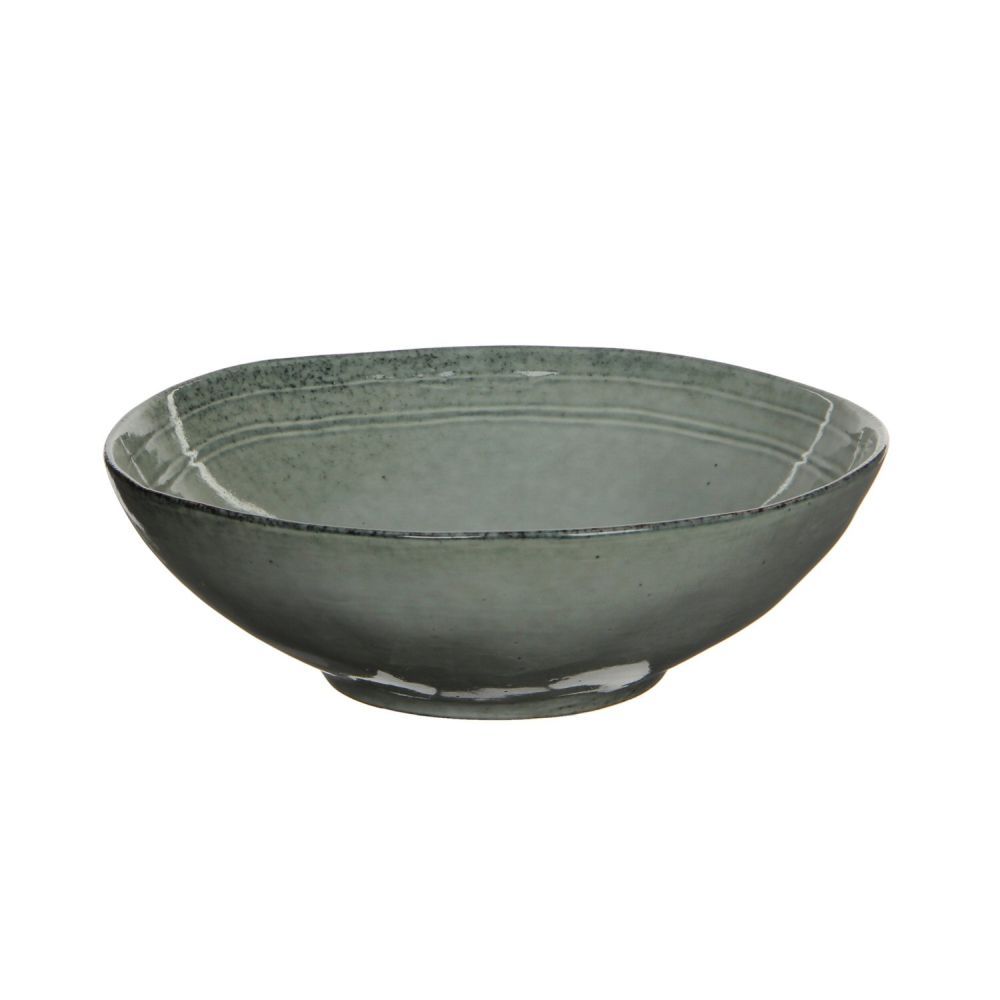 Edelman 23cm Grey Tabo Glazed Ceramic Bowl - Old Railway Line Garden Centre
