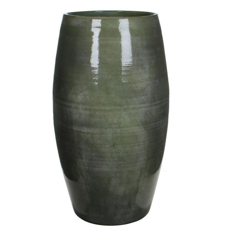 Edelman 70cm Lester Terracotta Vase - Green - Old Railway Line Garden Centre