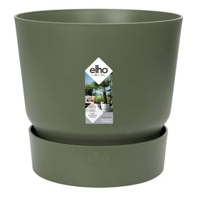 Elho 14cm Leaf Green Greenville Round Planter - Old Railway Line Garden Centre