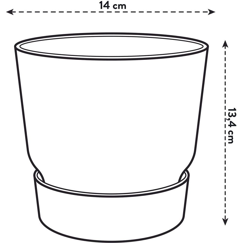 Elho 14cm Living Black Greenville Round Planter - Old Railway Line Garden Centre