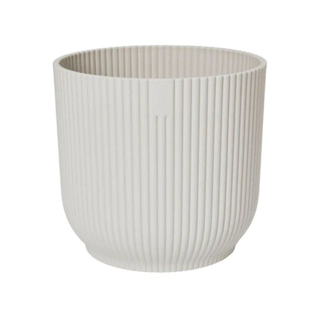 Elho 16cm Silky White Vibes Fold Round Pot - Old Railway Line Garden Centre