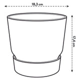 Elho 18cm Living Black Greenville Round Planter - Old Railway Line Garden Centre