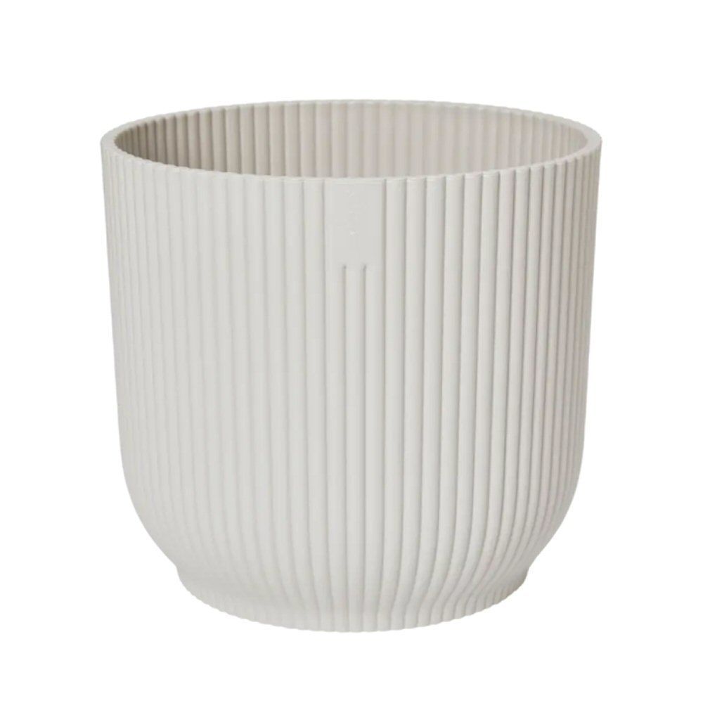 Elho 18cm Silky White Vibes Fold Round Pot - Old Railway Line Garden Centre