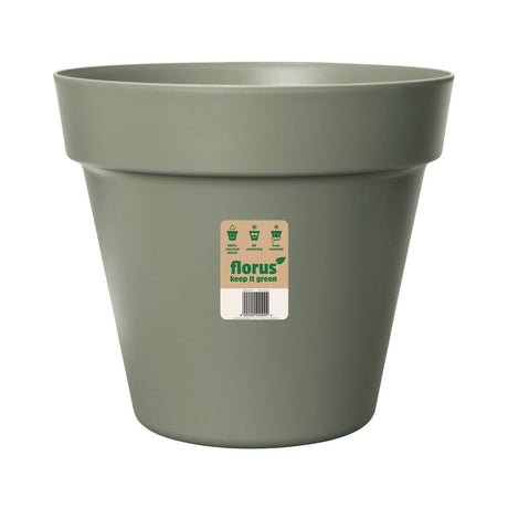 Elho 20cm Olive Green Pairs Flower Pot - Old Railway Line Garden Centre