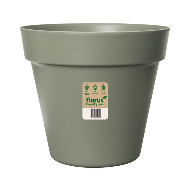 Elho 20cm Olive Green Pairs Flower Pot - Old Railway Line Garden Centre