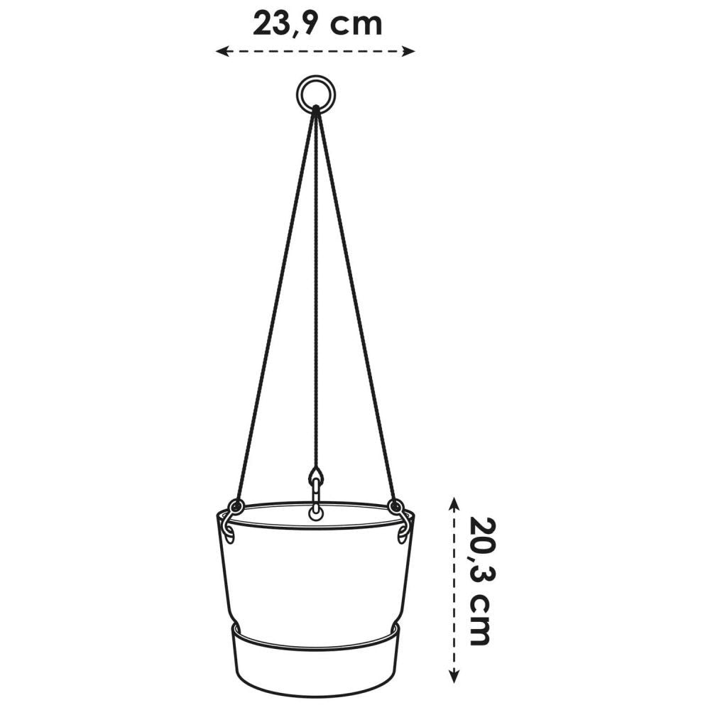 Elho 24cm Leaf Green Greenville Hanging Basket Planter - Old Railway Line Garden Centre