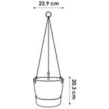 Elho 24cm Leaf Green Greenville Hanging Basket Planter - Old Railway Line Garden Centre