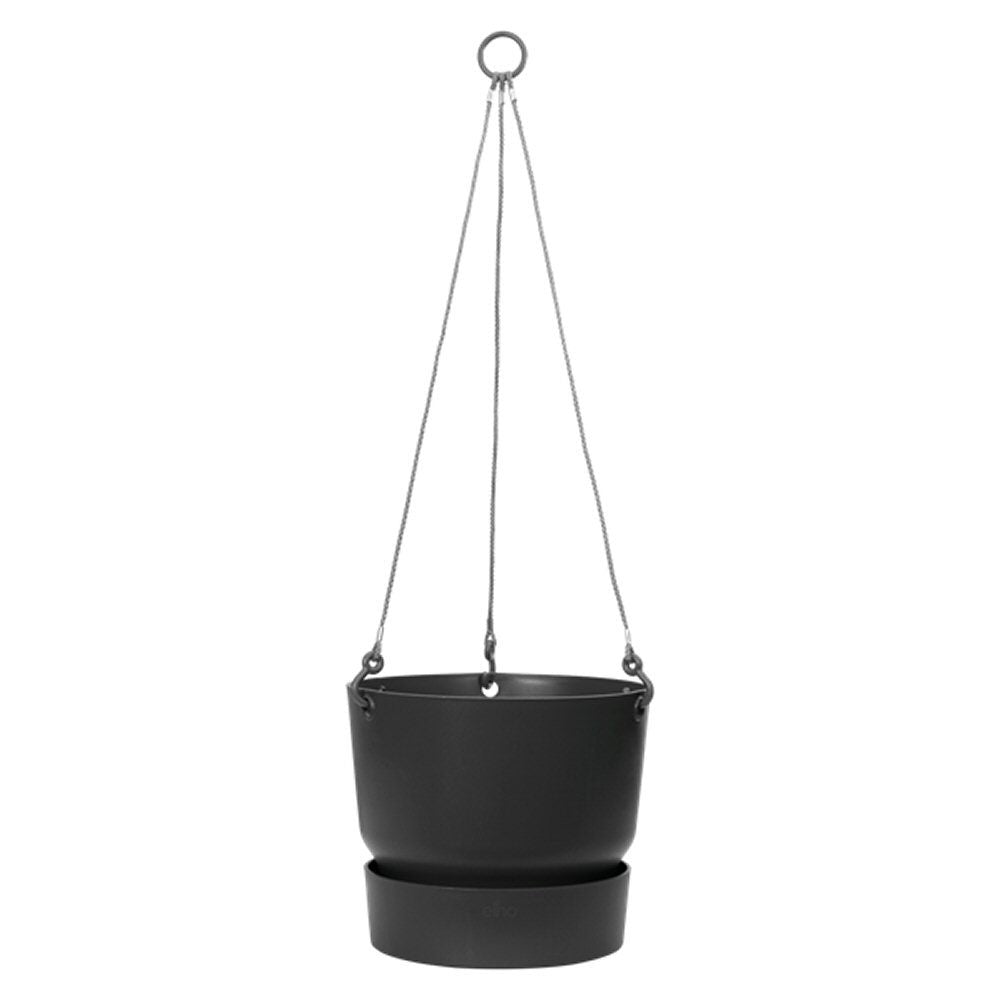 Elho 24cm Living Black Greenville Hanging Basket - Old Railway Line Garden Centre
