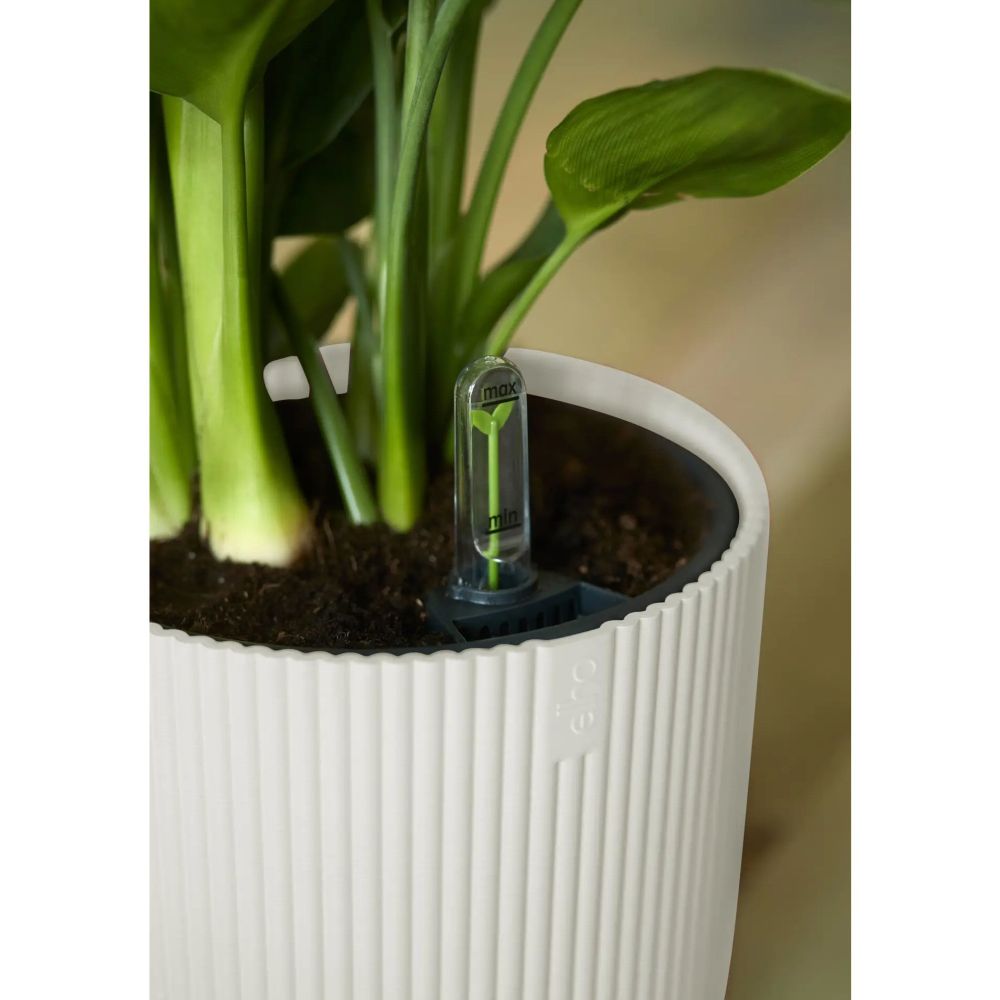 Elho 25cm Silky White Vibes Fold Round Pot - Old Railway Line Garden Centre