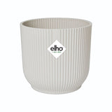 Elho 25cm Silky White Vibes Fold Round Pot - Old Railway Line Garden Centre