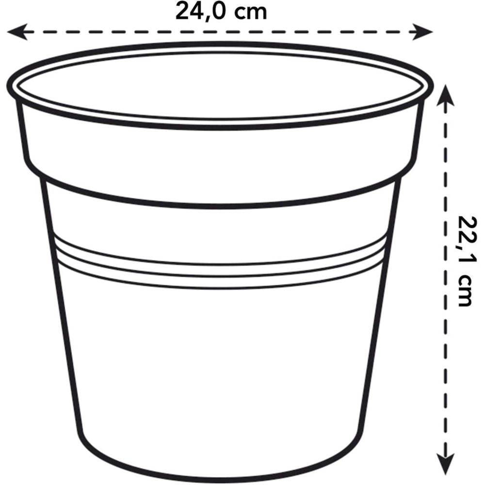 Elho 24cm Living Black Green Basics Growpot