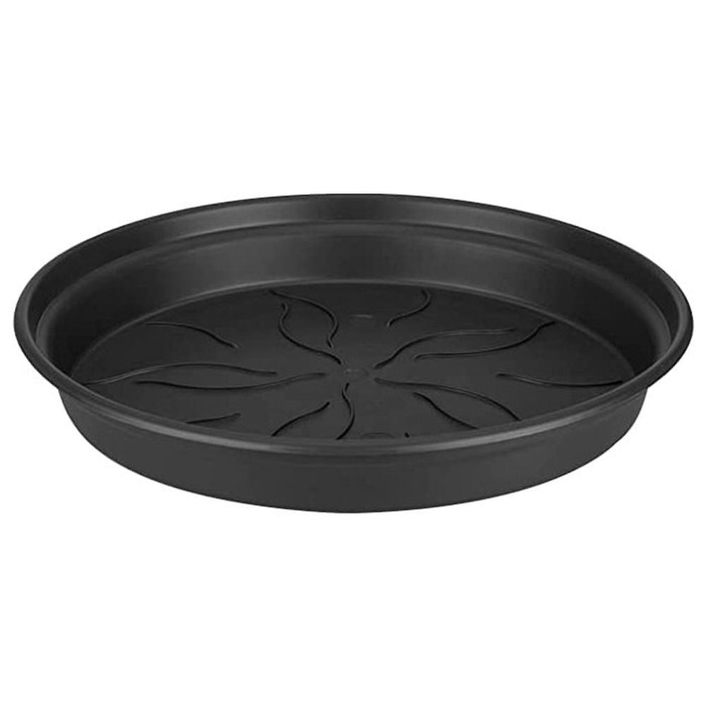 Elho 29cm Living Black Green Basics Saucer - Old Railway Line Garden Centre