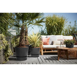 Elho 30cm Living Black Greenville Round Planter - Old Railway Line Garden Centre