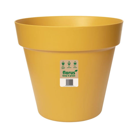 Elho 30cm Mustard Yellow Paris Flower Pot - Old Railway Line Garden Centre